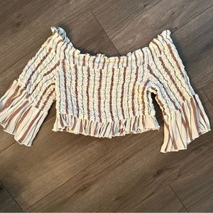 Free People Off the Shoulder Crop Top